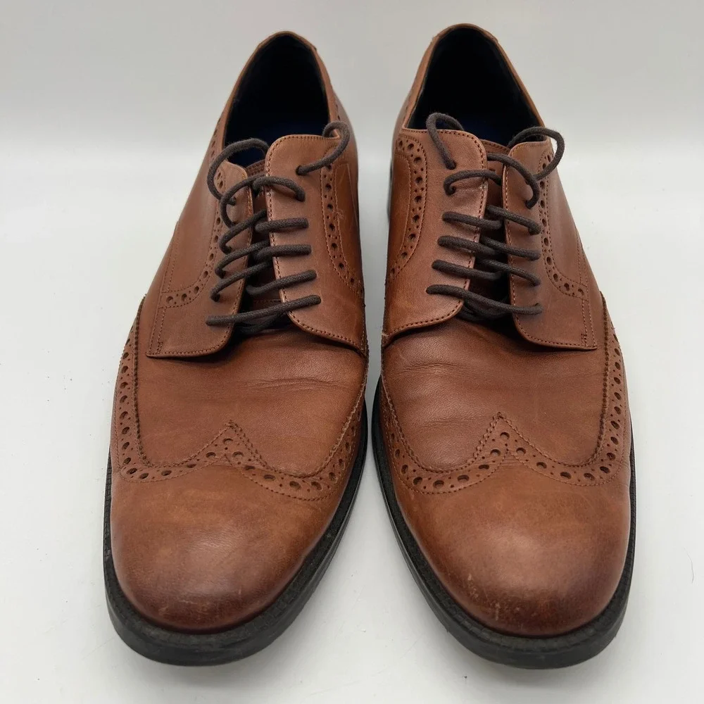 Cole Haan Grand 360 Wingtip Oxford Mens 11.5M British Tan Leather C34598